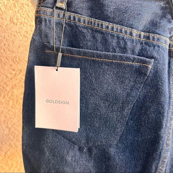 GOLDSIGN Easton The Button Front blue Denim Skirt NWT size 24 - Picture 4 of 10